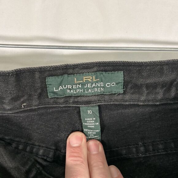 Lauren Ralph Lauren Jeans Women 10 Black Denim High Rise Button Zip Cotton Blend - Picture 5 of 10